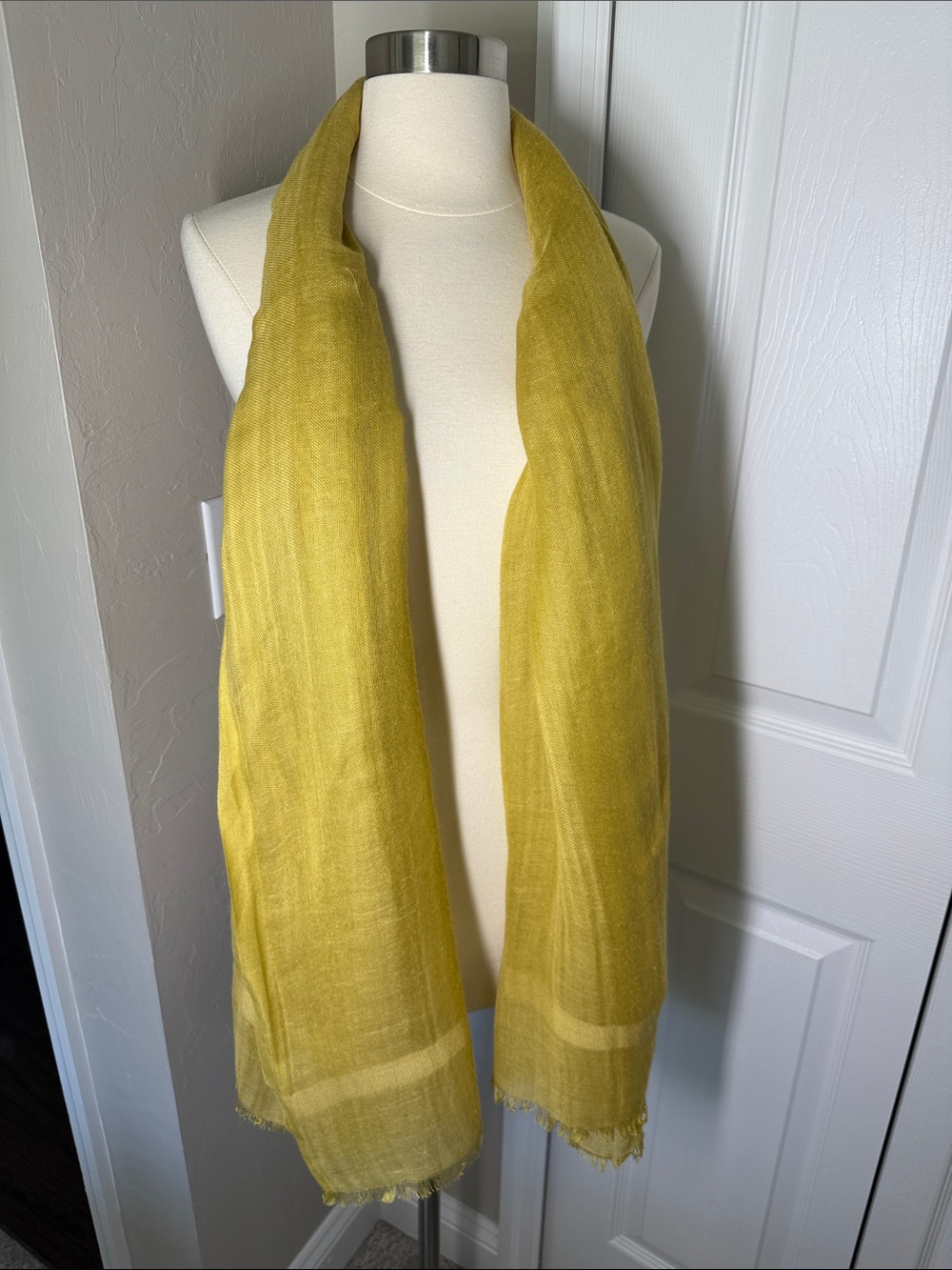 Love Quotes yellow linen blend scarf
